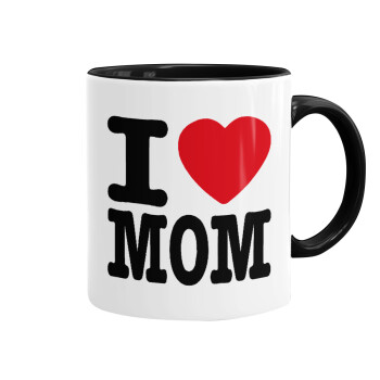 I LOVE MOM, Mug colored black, ceramic, 330ml