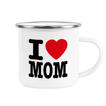 I LOVE MOM, Κούπα Μεταλλική εμαγιέ λευκη 360ml