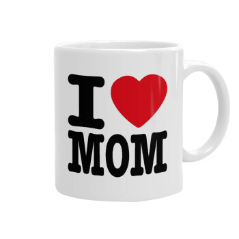 I LOVE MOM, Ceramic coffee mug, 330ml (1pcs)