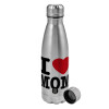 Metallic water bottle, stainless steel, 750ml