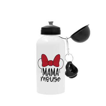 MAMA mouse, Metal water bottle, White, aluminum 500ml