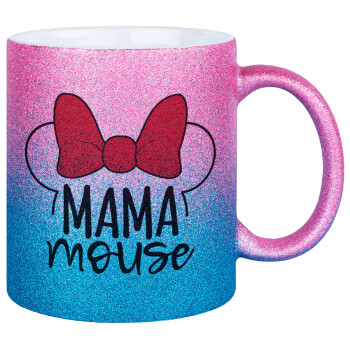 MAMA mouse, Κούπα Χρυσή/Μπλε Glitter, κεραμική, 330ml