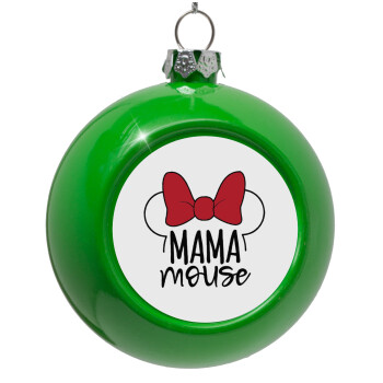 MAMA mouse, Green Christmas tree ornament bauble 8cm