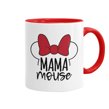 MAMA mouse, Κούπα χρωματιστή κόκκινη, κεραμική, 330ml