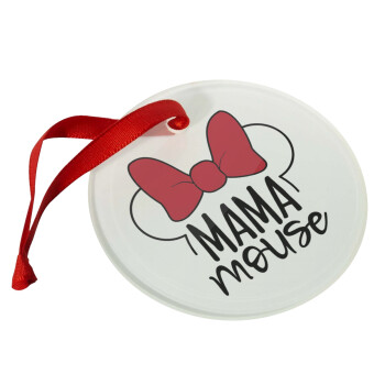 MAMA mouse, Christmas ornament glass 9cm