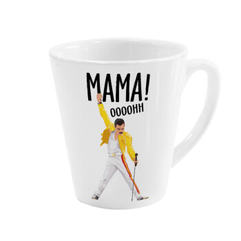 mama ooohh!, Κούπα κωνική Latte Λευκή, κεραμική, 300ml