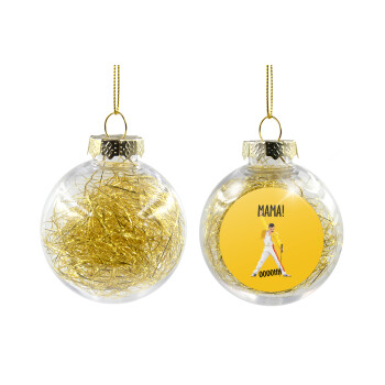 mama ooohh!, Transparent Christmas tree ball ornament with gold filling 8cm