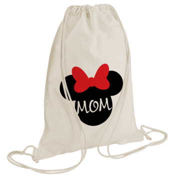 mini mom, Τσάντα πλάτης πουγκί GYMBAG natural (28x40cm)