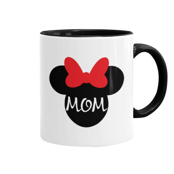 mini mom, Mug colored black, ceramic, 330ml