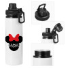 Metal water bottle with safety cap, aluminum 850ml