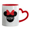 Mug heart red handle, ceramic, 330ml