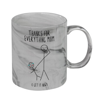 Thanks for everything mom, Mug ceramic marble style, 330ml