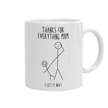 Thanks for everything mom, Ceramic coffee mug, 330ml (1pcs)