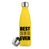 Yellow Stainless Steel Metallic Thermos, double-walled, 500ml