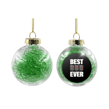 Best DAD Ever guitar chords, Transparent Christmas tree ball ornament with green filling 8cm