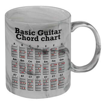 Guitar tabs, Mug ceramic marble style, 330ml