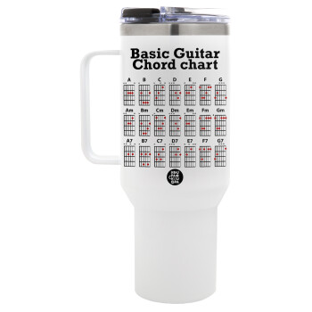 Guitar tabs, Mega Stainless steel Tumbler with lid, double wall 1,2L