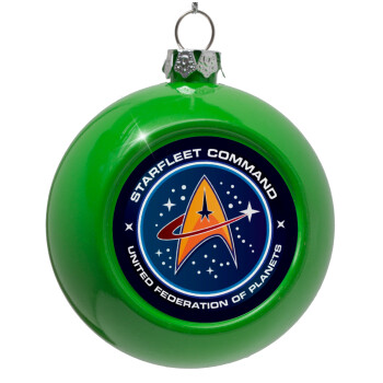 Starfleet command, Green Christmas tree ornament bauble 8cm