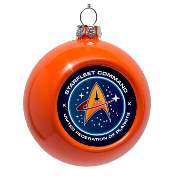 Starfleet command, Orange Christmas tree ornament bauble 8cm