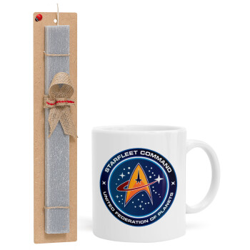 Starfleet command, Πασχαλινό Σετ, Κούπα κεραμική (330ml) & πασχαλινή λαμπάδα αρωματική πλακέ (30cm) (ΓΚΡΙ)