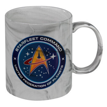 Starfleet command, Mug ceramic marble style, 330ml