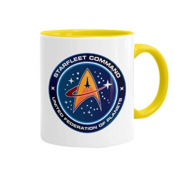 Starfleet command, Mug colored yellow, ceramic, 330ml