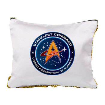 Starfleet command, Sequin Gold Pouch Cosmetic Bag