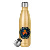 Glitter gold stainless steel thermos bottle, double-walled, 500ml