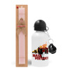 Easter Set, metallic aluminum bottle (500ml) & aromatic flat Easter candle (30cm) (PINK)