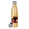 Glitter gold stainless steel thermos bottle, double-walled, 500ml