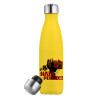 Yellow Stainless Steel Metallic Thermos, double-walled, 500ml