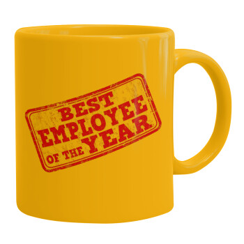 Best employee of the year, Ceramic coffee mug yellow, 330ml (1pcs)