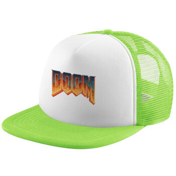 DOOM, Καπέλο παιδικό Soft Trucker με Δίχτυ ΠΡΑΣΙΝΟ/ΛΕΥΚΟ (POLYESTER, ΠΑΙΔΙΚΟ, ONE SIZE)