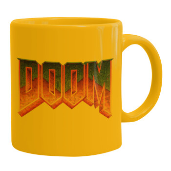 DOOM, Ceramic coffee mug yellow, 330ml