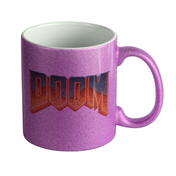 DOOM, Κούπα Μωβ Glitter που γυαλίζει, κεραμική, 330ml