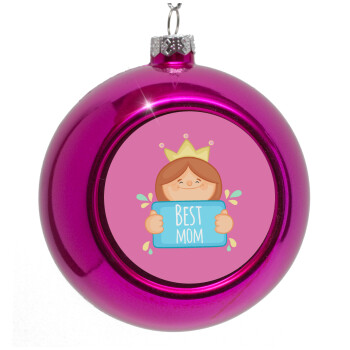 Best mom Princess, Purple Christmas tree ornament bauble 8cm