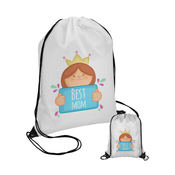 Best mom Princess, Pouch bag with black cords (1 piece)