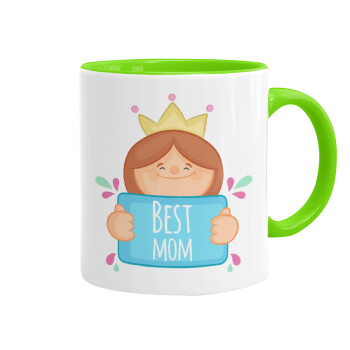Best mom Princess, Κούπα χρωματιστή βεραμάν, κεραμική, 330ml