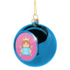 Blue Christmas tree ball ornament 8cm