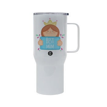 Best mom Princess, Tumbler με καπάκι, διπλού τοιχώματος (θερμό) 750L