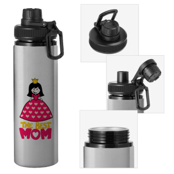 The Best Mom Queen, Μεταλλικό παγούρι νερού με καπάκι ασφαλείας, αλουμινίου 850ml