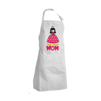 The Best Mom Queen, Adult Chef Apron (with sliders and 2 pockets)