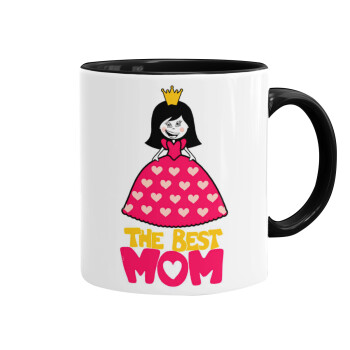 The Best Mom Queen, Mug colored black, ceramic, 330ml