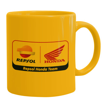 Honda Repsol Team, Ceramic coffee mug yellow, 330ml (1pcs)