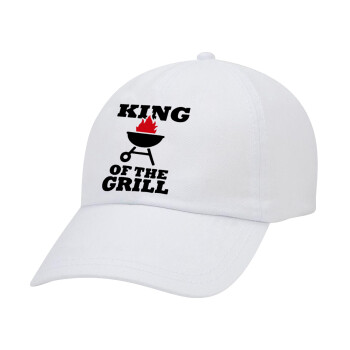 KING of the Grill, Καπέλο Ενηλίκων Baseball Λευκό 5-φύλλο (POLYESTER, ΕΝΗΛΙΚΩΝ, UNISEX, ONE SIZE)