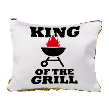 KING of the Grill, Sequin Gold Pouch Cosmetic Bag