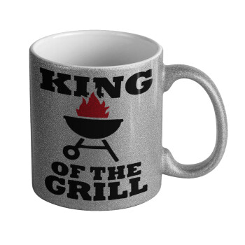 KING of the Grill, Κούπα Ασημένια Glitter που γυαλίζει, κεραμική, 330ml