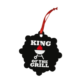 KING of the Grill, Christmas ornament snowflake wooden 7.5cm