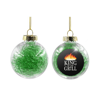 KING of the Grill GOT edition, Transparent Christmas tree ball ornament with green filling 8cm