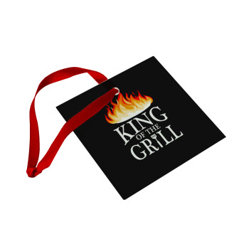 KING of the Grill GOT edition, Στολίδι Χριστουγεννιάτικο στολίδι γυάλινο τετράγωνο 9x9cm